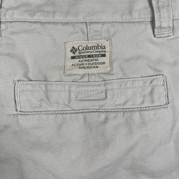 VTG Columbia Cargo Shorts Women's 10 Ivory 100% Cotton Zip-Fly Snap‎ Button - Picture 7 of 10
